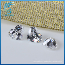 Haute qualité excellente coupe bien polie forme de coeur pierres cubiques zircone